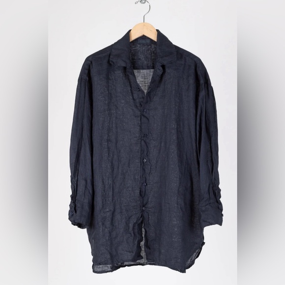 CP Shades | Jane Linen Oversized Button Down - Picture 3 of 8